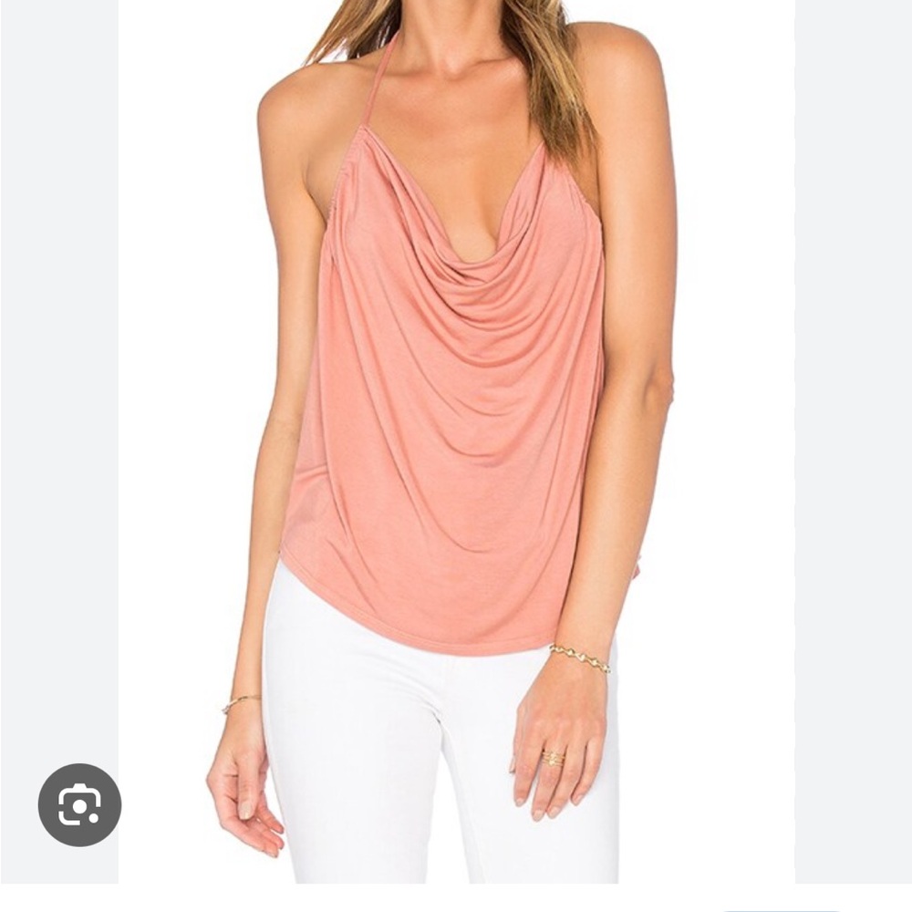 Krisa Nude/Peach Halter Neck Drape Top
